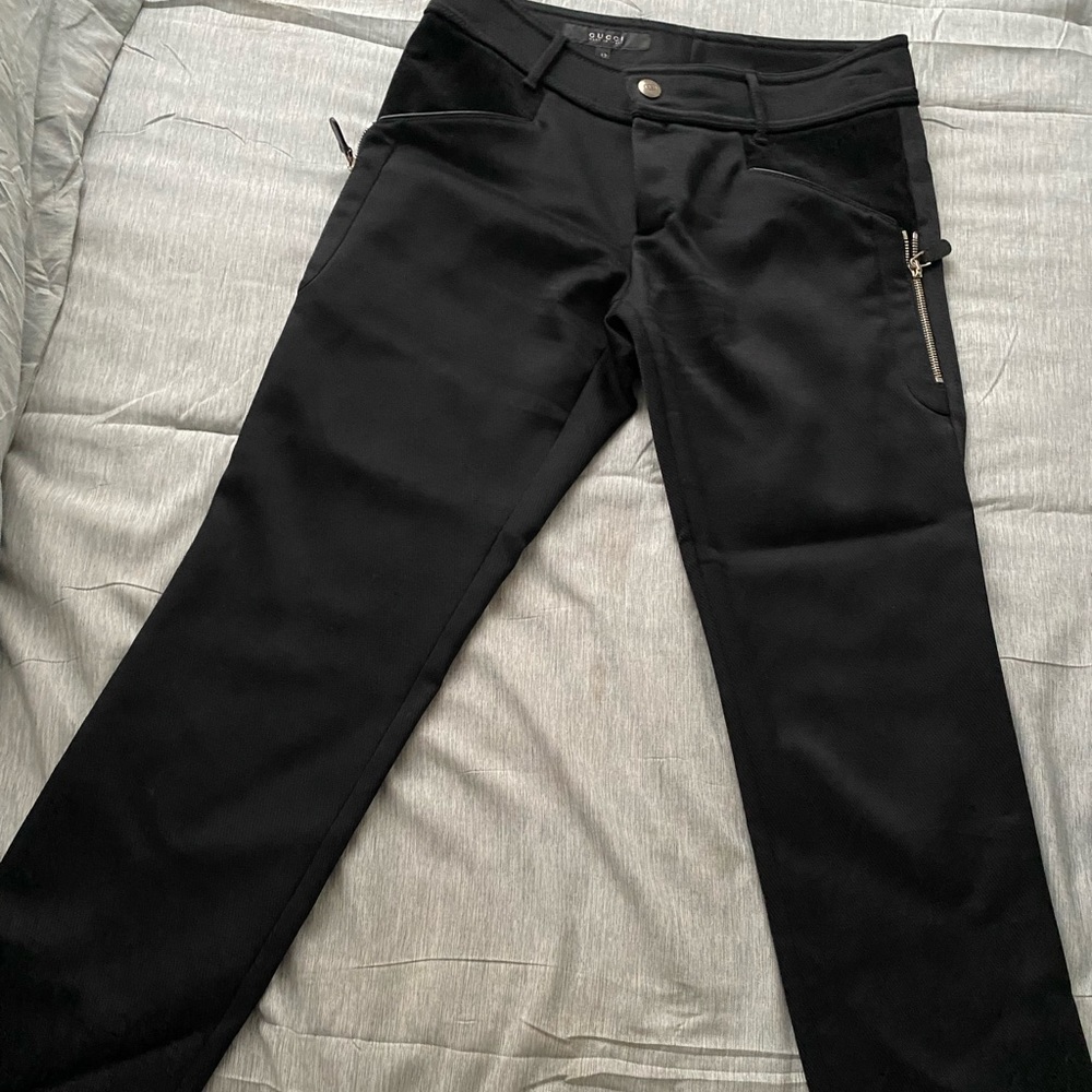 Gucci black pants. Zipped pockets. Black trousers. Versatile wear